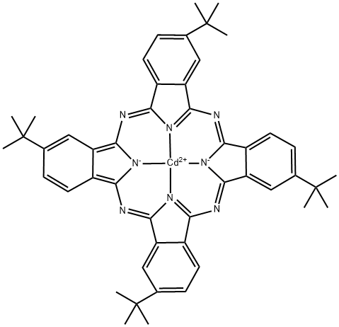 镉,[2,9,16,23-四(1,1-二甲基乙基)-29H,31H-酞菁合(2-)-κN29,κN30,κN31,κN32]-,(SP-4-1)- 结构式