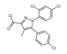 5-(4-氯苯基)-1-(2,4-二氯苯基)-4-甲基-1H-吡唑-3-甲酰氯 结构式
