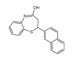 2,3-二氢-2-(2-萘基)-1,5-苯并硫氮杂䓬-4(5H)-酮 结构式