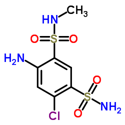 4-氨基-6-氯-N3-甲基-1,3-苯二磺酰胺 结构式