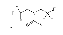 双(2,2,2-三氟乙基)二硫代氨基甲酸锂 结构式