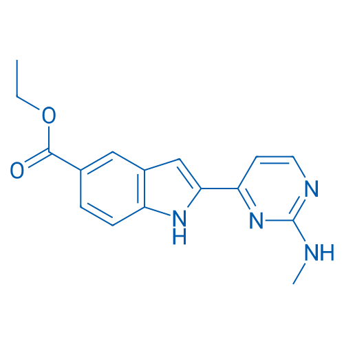 2-(2-(甲基氨基)嘧啶-4-基)-1H-吲哚-5-羧酸乙酯 结构式
