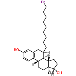 (7α,17β)-7-(9-溴壬基)雌甾-1,3,5(10)-三烯-3,17-二醇 结构式
