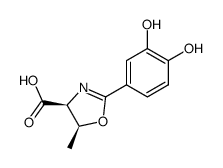 (4S-顺式)-2-(3,4-二羟基苯基)-4,5-二氢-5-甲基-4-恶唑羧酸 结构式