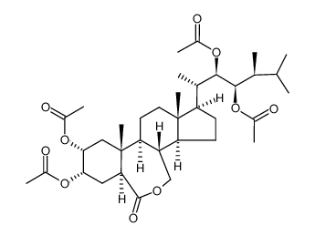 6H-Benz[c]indeno[5,4-e]oxepin-6-one, 8,9-bis(acetyloxy)-1-[(1S,2R,3R,4S)-2,3-bis(acetyloxy)-1,4,5-trimethylhexyl]hexadecahydro-10a,12a-dimethyl-, (1R,3aS,3bS,6aS,8S,9R,10aR,10bS,12aS)- 结构式