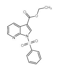 1-(苯磺酰基)-吡咯并[2,3-B]吡啶-3-羧酸乙酯 结构式