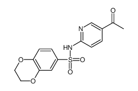 N-(5-乙酰基-2-吡啶基)-2,3-二氢-1,4-苯并二氧杂环己二烯-6-磺酰胺 结构式