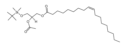9-Octadecenoic acid (9Z)-, (2R)-2-(acetyloxy)-3-[[(1,1-dimethylethyl)dimethylsilyl]oxy]propyl ester 结构式
