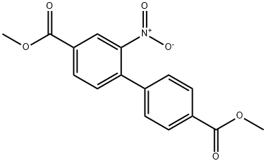 2-硝基-[1,1'-联苯]-4,4'-二羧酸二甲酯 结构式