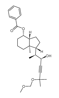 1H-Indene-1-ethanol, 4-(benzoyloxy)octahydro-α-[3-(methoxymethoxy)-3-methyl-1-butynyl]-β,7a-dimethyl-, [1R-[1α(αR*,βS*),3aβ,4α,7aα]]- (9CI) 结构式