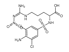 D-Ornithine, N2-[(4-amino-3,5-dichlorophenyl)sulfonyl]-N5-[imino(nitroamino)methyl]- (9CI) 结构式