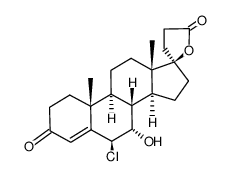 6-氯-7,17-二羟基-3-氧代孕甾-4-烯-21-羧酸-γ-内酯,(6β,7α,17α)- 结构式