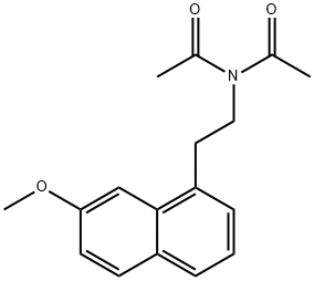 N-乙酰基-N-[2-(7-甲氧基-1-萘基)乙基]乙酰胺 结构式