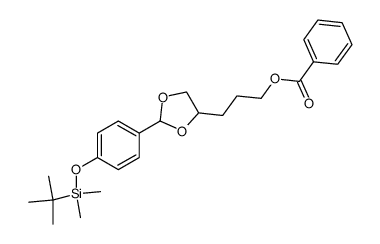 1,3-Dioxolane-4-propanol, 2-[4-[[(1,1-dimethylethyl)dimethylsilyl]oxy]phenyl]-, 4-benzoate 结构式