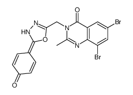 4(3H)-Quinazolinone, 6,8-dibromo-3-[[5-(4-hydroxyphenyl)-1,3,4-oxadiazol-2-yl]methyl]-2-methyl- 结构式