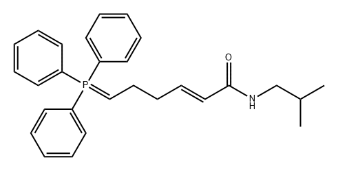N-(2-甲基丙基)-6-(三苯基亚膦酰基)-2-己烯酰胺 (E型) 结构式