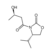 2-Oxazolidinone, 3-[(3R)-3-hydroxy-1-oxobutyl]-4-(1-methylethyl)-, (4S)- 结构式