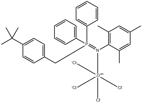 Zirconium, tetrachloro[N-[[[4-(1,1-dimethylethyl)phenyl]methyl]diphenylphosphoranylidene]-2,4,6-trimethylbenzenamine-κN]- 结构式