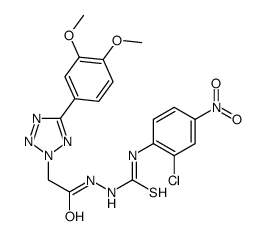 2H-Tetrazole-2-acetic acid, 5-(3,4-dimethoxyphenyl)-, 2-[[(2-chloro-4-nitrophenyl)amino]thioxomethyl]hydrazide 结构式