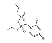 1-Propanesulfonic acid, anhydride with 4-bromo-2-chlorophenyl ethyl hydrogen phosphate 结构式