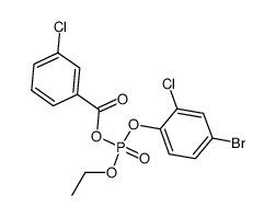 3-氯苯甲酸-4-溴-2-氯苯基乙基磷酸酐 结构式