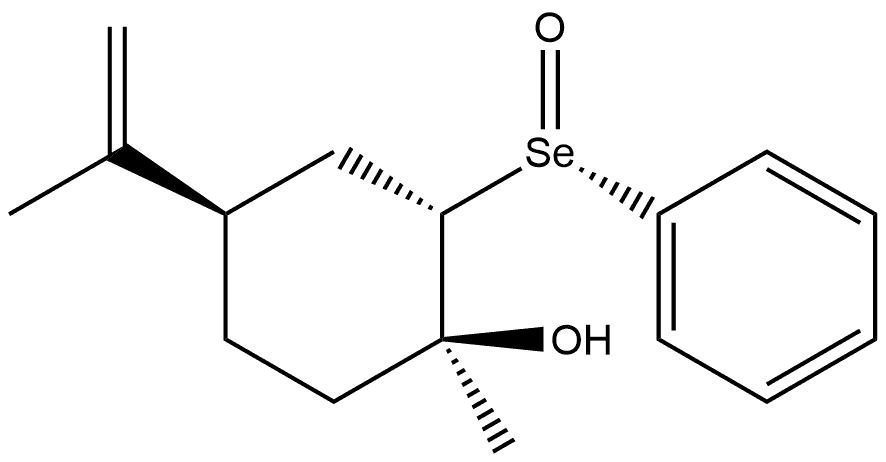 1-甲基-4-(1-甲基乙烯基)-2-(苯亚硒酰基)环己醇 [1S-(1α,2β,4α)]- 结构式