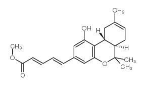 [6AR-[3(2E,4E),6AALPHA,10ABETA]]-5-(6A,7,10,10A-TETRAHYDRO-1-HYDROXY-6,6,9-TRIMETHYL-6H-DIBENZO[B,C]PYRAN-3-YL)-2,4-PENTADIENOIC ACID METHYL ESTER 结构式