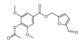 Benzoic acid, 4-(acetyloxy)-3,5-dimethoxy-, (5-formyl-2-furanyl)methyl ester 结构式