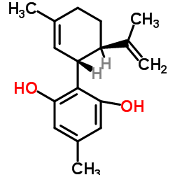 5-甲基-2-[(1R,6R)-3-甲基-6-(1-甲基乙烯基)-2-环己烯-1-基]-1,3-苯二酚 结构式
