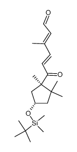 2,4-Hexadienal, 6-[(1R,4S)-4-[[(1,1-dimethylethyl)dimethylsilyl]oxy]-1,2,2-trimethylcyclopentyl]-3-methyl-6-oxo-, (2E,4E)- 结构式