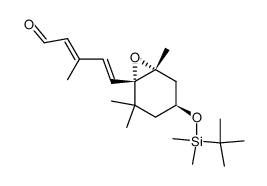 2,4-Pentadienal, 5-[(1S,4S,6R)-4-[[(1,1-dimethylethyl)dimethylsilyl]oxy]-2,2,6-trimethyl-7-oxabicyclo[4.1.0]hept-1-yl]-3-methyl-, (2E,4E)- 结构式