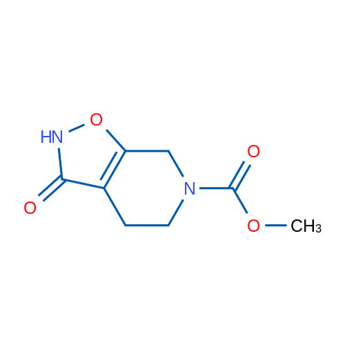 甲基 3-氧代-2,3,4,5-四氢异噁唑并[5,4-C]吡啶-6(7H)-甲酸酯 结构式