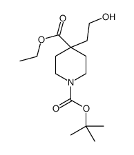 4-(2-羟基乙基)-1,4-哌啶二羧酸 1-(1,1-二甲基乙基) 4-乙酯 结构式