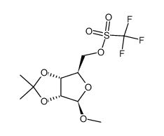 甲基-2,3-O-异亚丙基-β-D-呋喃核糖苷-5-三氟甲磺酸酯 结构式
