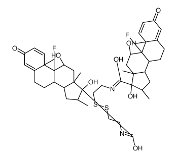 Androsta-1,4-diene-17-carboxamide, N,N'-(dithio-di-2,1-ethanediyl)bis[9-fluoro-11,17-dihydroxy-16-methyl-3-oxo-, (11β,16α,17α)-(11'β,16'α,17'α)- (9CI) 结构式