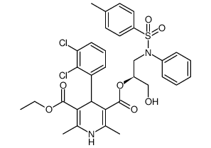3,5-Pyridinedicarboxylic acid, 4-(2,3-dichlorophenyl)-1,4-dihydro-2,6-dimethyl-, 3-ethyl 5-[(1S)-1-(hydroxymethyl)-2-[[(4-methylphenyl)sulfonyl]phenylamino]ethyl] ester 结构式