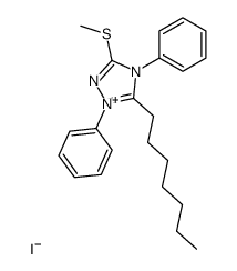 5-庚基-3-(甲硫基)-1,4-二苯基-4H-1,2,4-三唑-1-鎓碘化物 结构式