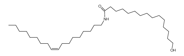 Pentadecanamide, 15-hydroxy-N-(9Z)-9-octadecen-1-yl- 结构式