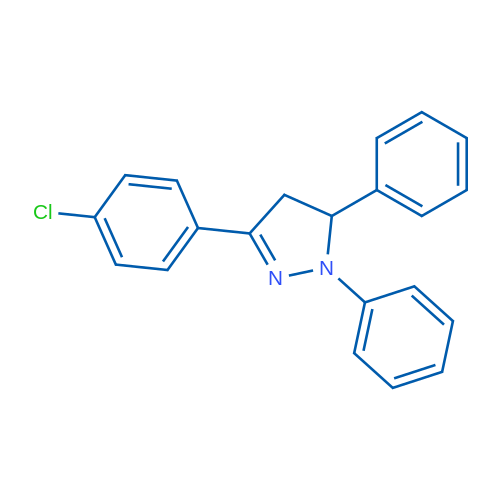 3-(4-氯苯基)-1,5-二苯基-4,5-二氢-1H-吡唑 结构式