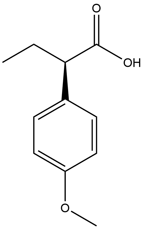 (αR)-α-乙基-4-甲氧基苯乙酸 结构式
