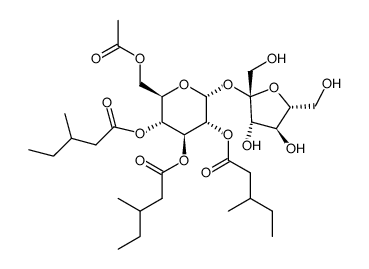 α-D-Glucopyranoside, β-D-fructofuranosyl, 6-acetate 2,3,4-tris(3-methylpentanoate) 结构式