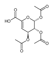 4-脱氧-β-L-苏式-己-4-烯吡喃糖醛酸三乙酸酯 结构式