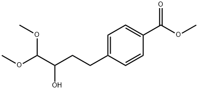 4-(3-羟基-4,4-二甲氧基丁基)苯甲酸甲酯 结构式