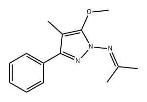 5-甲氧基-4-甲基-N-(1-甲基亚乙基)-3-苯基-1H-吡唑-1-胺 结构式