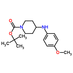 4-(4-甲氧基苯胺基)四氢-1(2H)-吡啶羧酸叔丁酯 结构式