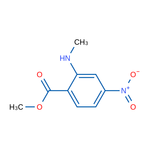 2-(甲基氨基)-4-硝基苯甲酸甲酯 结构式