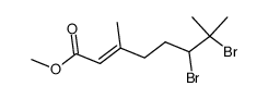 (E)-6,7-二溴-3,7-二甲基-2-辛烯酸甲酯 结构式