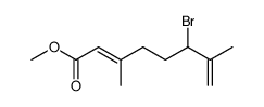 (E)-6-溴-3,7-二甲基-2,7-辛二烯酸甲酯 结构式