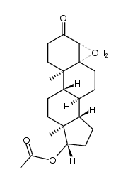 Androstan-3-one, 17-(acetyloxy)-4,5-epoxy-, (17β)- 结构式