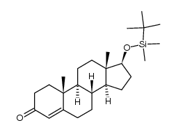 Androst-4-en-3-one, 17-[[(1,1-dimethylethyl)dimethylsilyl]oxy]-, (17β)- 结构式